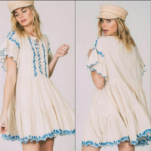Free People Dresses & Skirts - 🆕 Free People Santiago Cotton Babydoll Dress